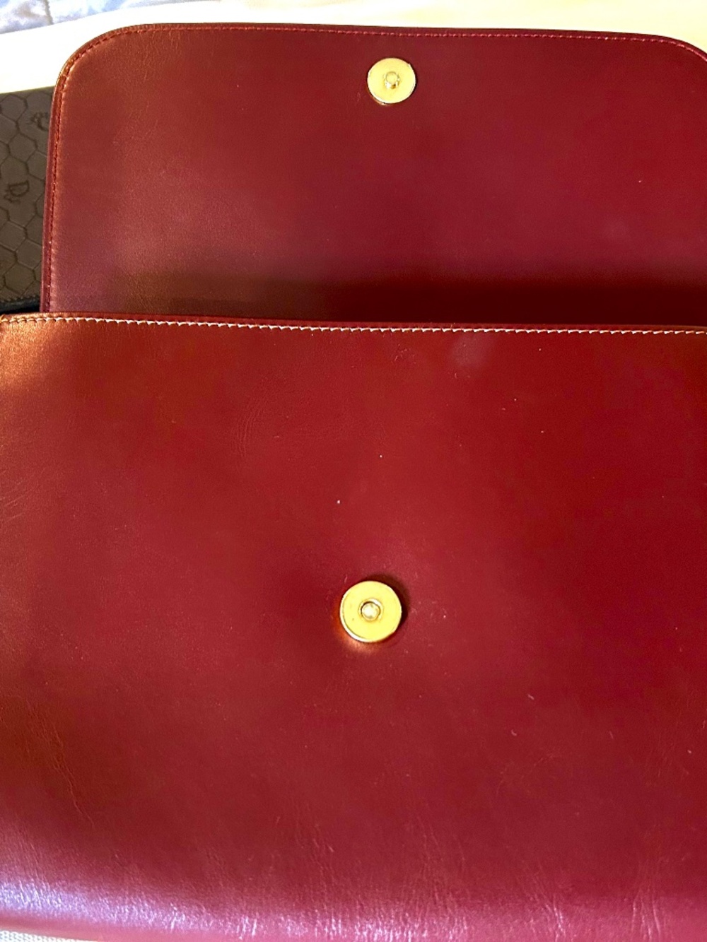 Cartier Leather Clutch. Beautiful, burgundy. New.  Can be used as shoulder bag. - Picture 2 of 16